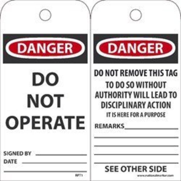 Nmc TAGS, DANGER DO NOT OPERATE RPT1AST